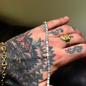 12.3g VTG Sterling Silver 925 CZ Tennis Bracelet 7.5”